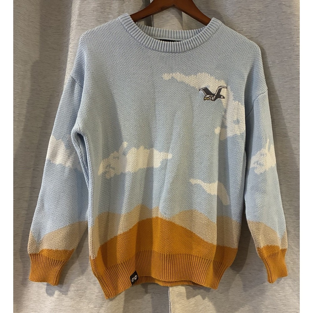 Lovejoy Pebble Brain Marvelous View Cloud Jumper Blue Sweater Women's Small